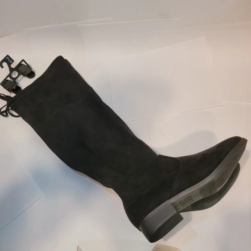 Time and Tru Women's Faux Suede‎ Western Over The Knee Boots Size 7W Wide Width